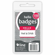 Hello My Name Is - 3 1/2" Width x 2 1/4" Length - Rectangle - Red - 100 / Box