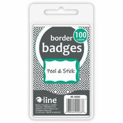 C-Line Self-adhesive Color Border Name Badges - 3 1/2" Width x 2 1/4" Length - Removable Adhesive - Rectangle - Green - Self-adhesive - 100 / Box