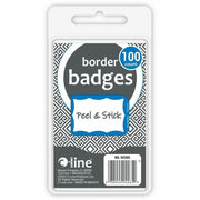 C-Line Self-adhesive Color Border Name Badges - 3 1/2" Width x 2 1/4" Length - Removable Adhesive - Rectangle - Blue - Self-adhesive - 100 / Box