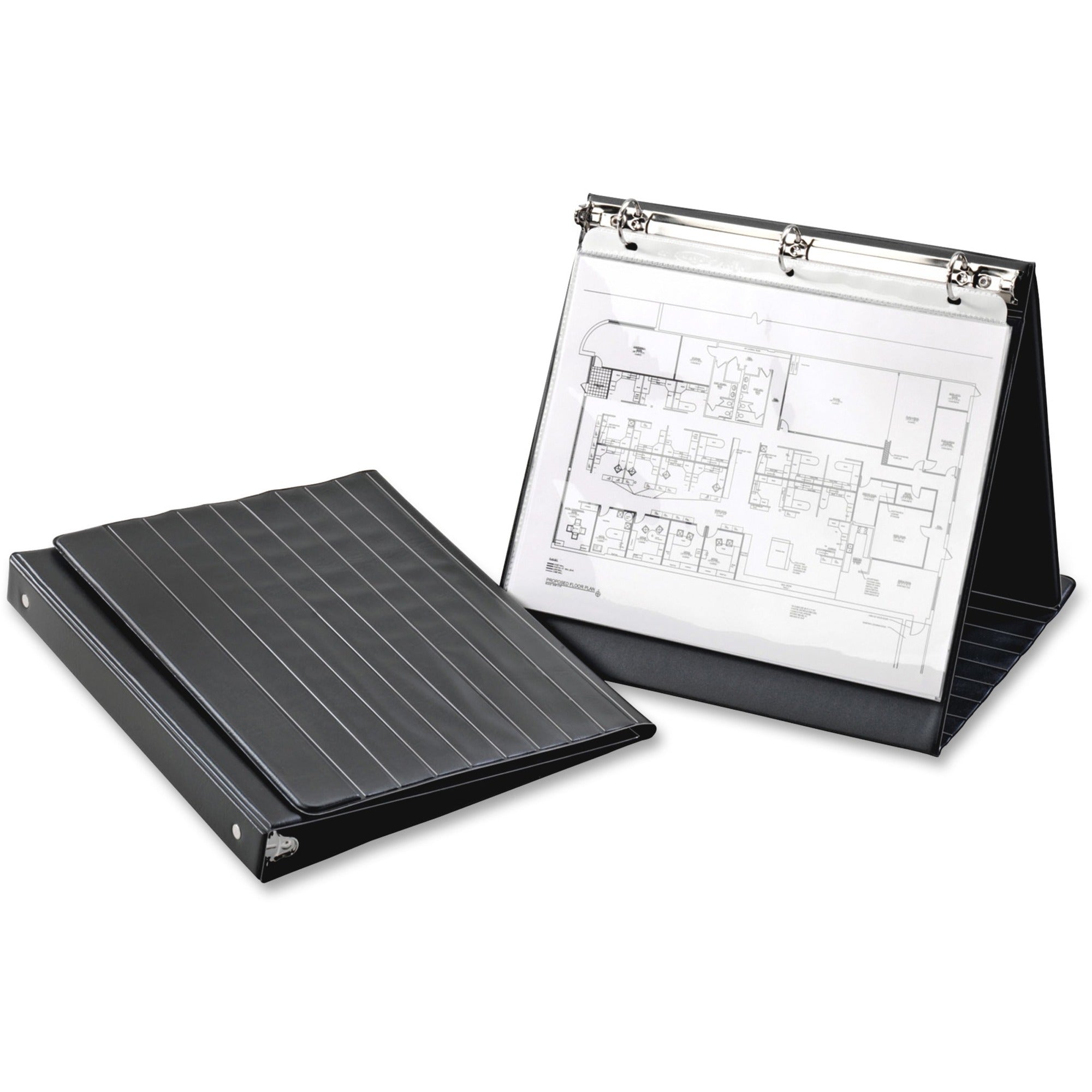 1" Binder Capacity - Letter - 8 1/2" x 11" Sheet Size - 225 Sheet Capacity - 3 Ring(s) - Fastener(s): Round Ring - Vinyl - Black - 1.04 lb - Hook & Loop Closure - 1 Each