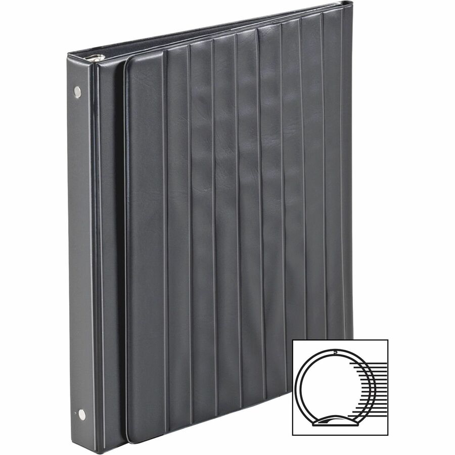 1" Binder Capacity - Letter - 8 1/2" x 11" Sheet Size - 225 Sheet Capacity - 3 Ring(s) - Fastener(s): Round Ring - Vinyl - Black - 1.04 lb - Hook & Loop Closure - 1 Each