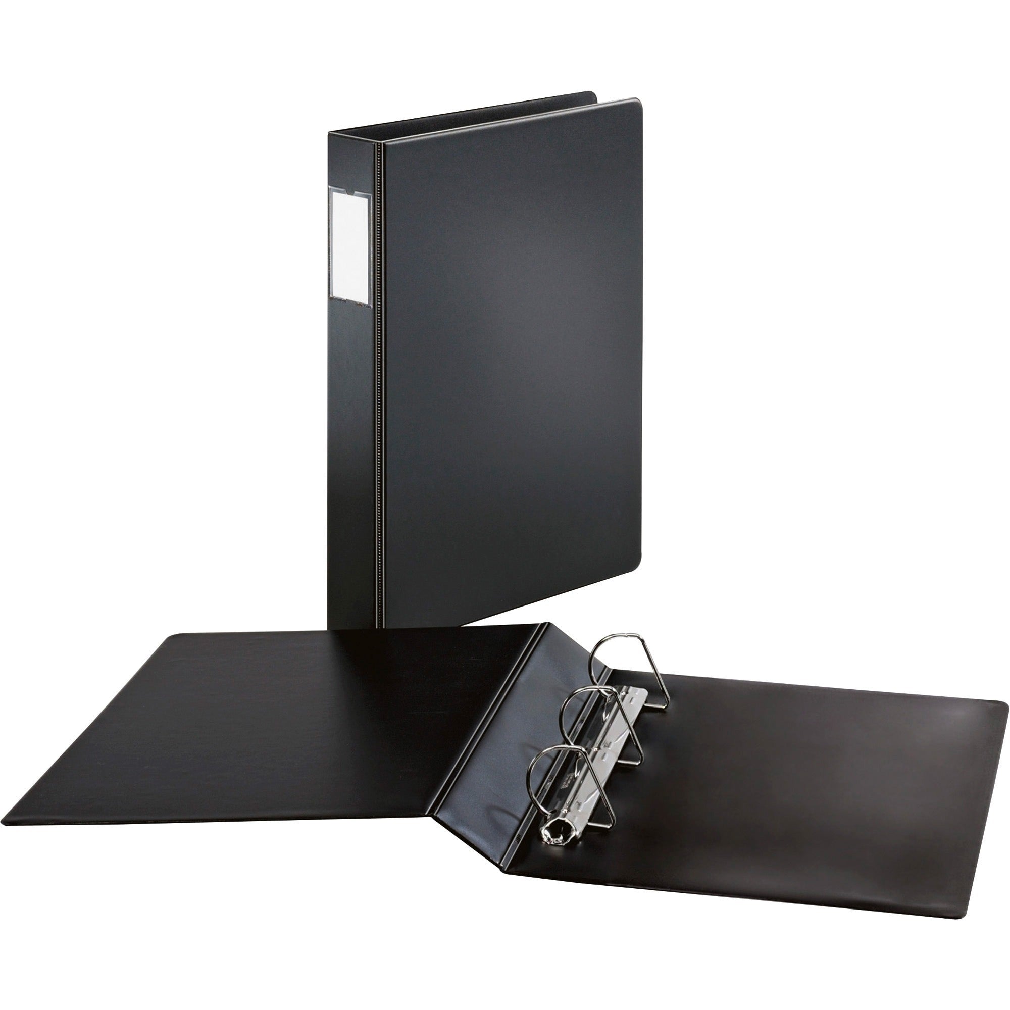 Cardinal Legal-Size Slant-D Binder, 2" Capacity, 540 Sheet, 3 D-Rings, 8.5" x 14", 1.5" Spine, Vinyl, Black, Recycled, Label Holder, Hinged, Heavyweight, 1 Each