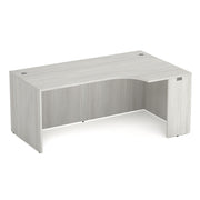 OfficeSource Laminate Right Desk Shell with Corner Extension - 71" X 30" - Arcadia White