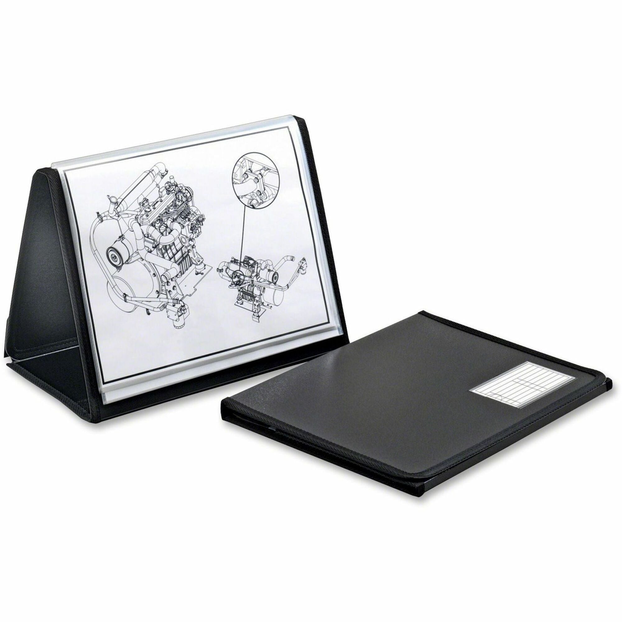 Letter - 8 1/2" x 11" Sheet Size - 40 Sheet Capacity - Pocket(s): 20, Front, Internal - Poly - Black - 13.44 oz - Lightweight, Hook & Loop Closure, Acid-free - 1 Each
