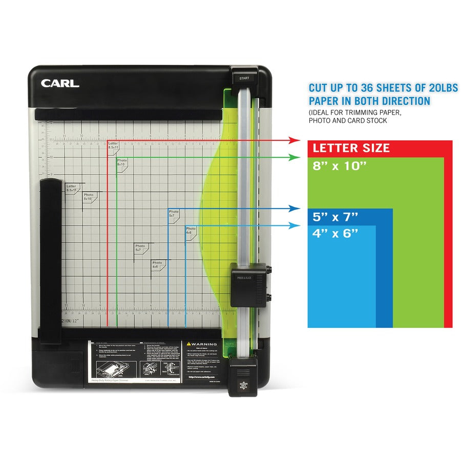 CARL Heavy-Duty Metal Base 12" Paper Trimmer