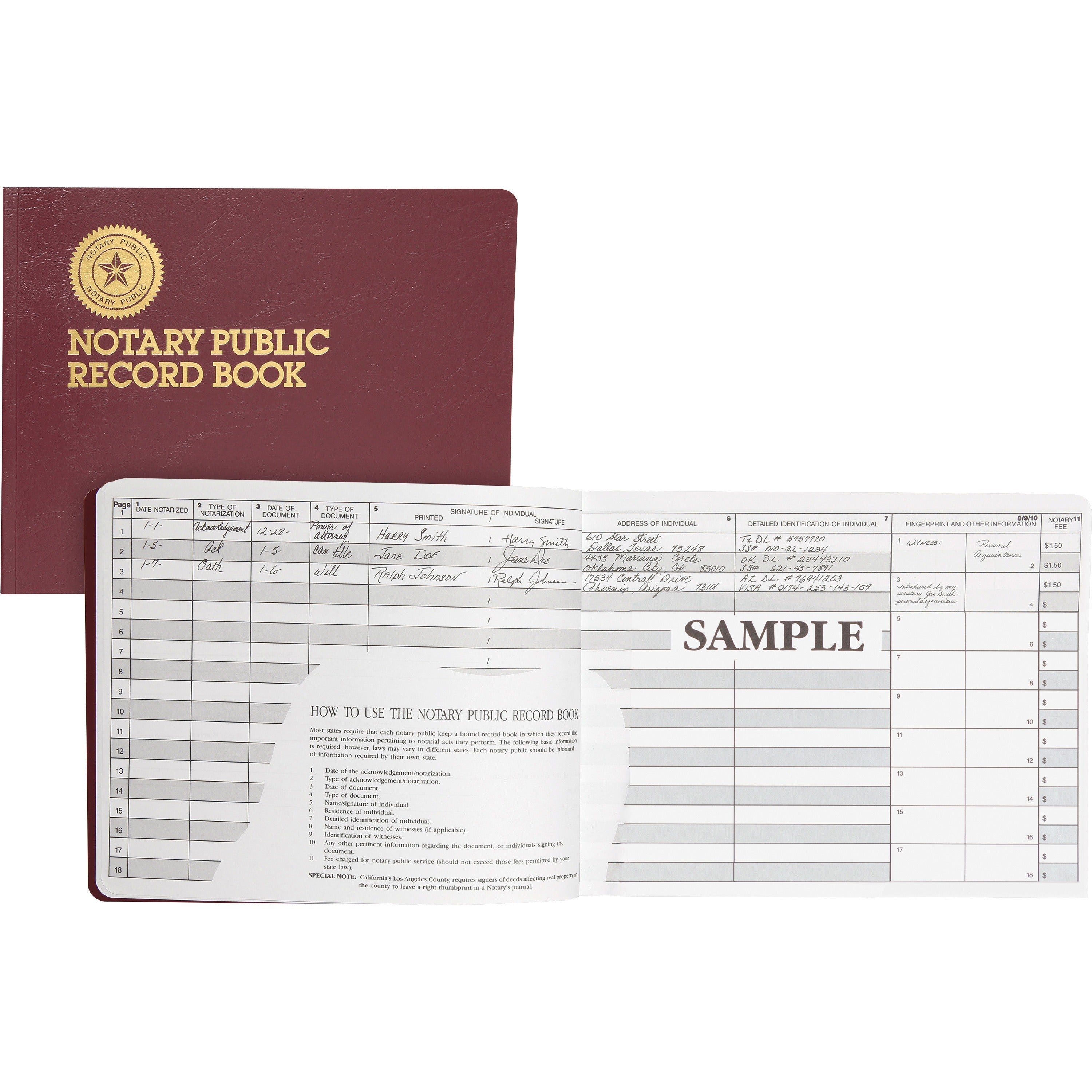 64 Sheet(s) - Thread Sewn - 10.50" x 8.25" Sheet Size - 10 Columns per Sheet - Burgundy - White Sheet(s) - Maroon Cover - Recycled - 1 Each