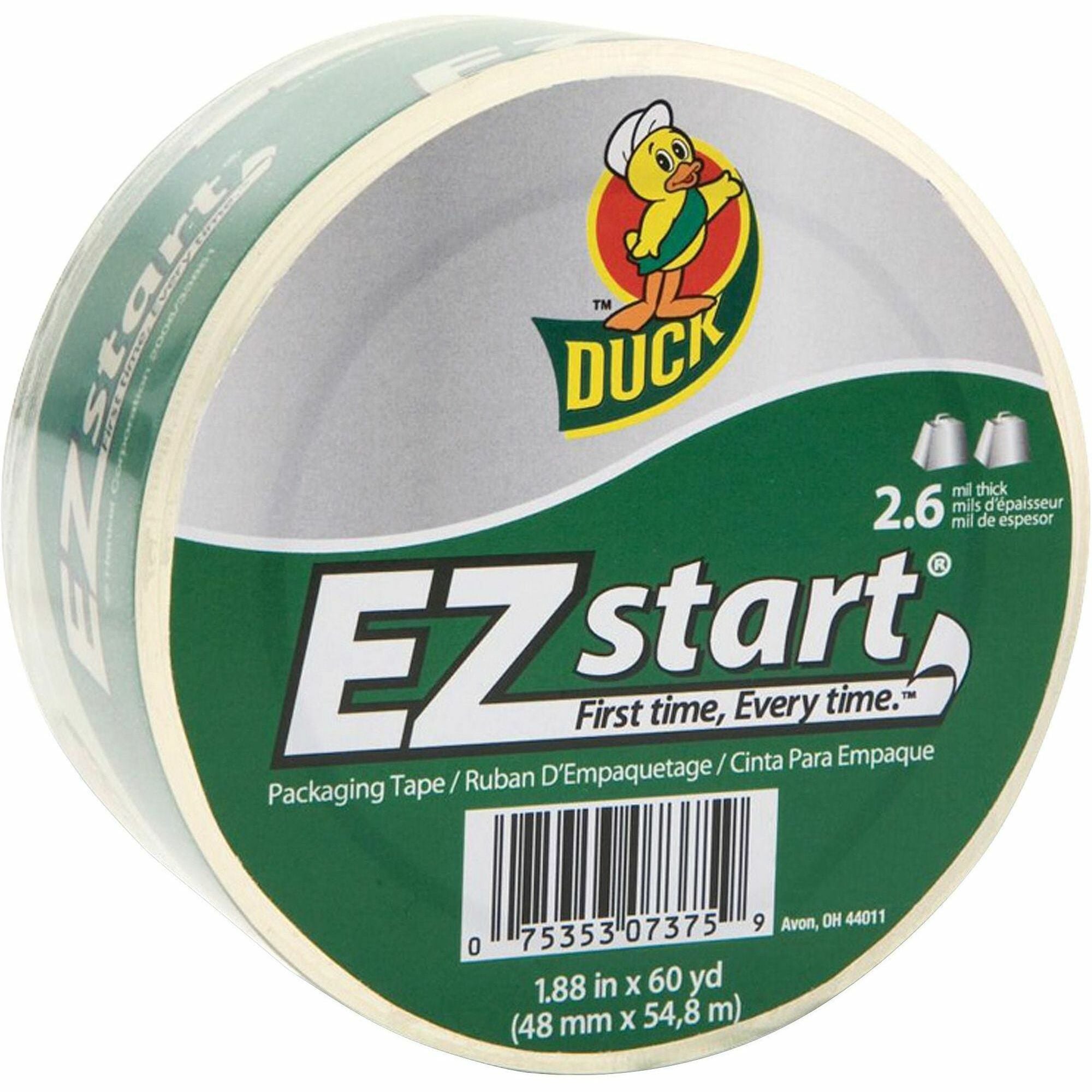 60 yd Length x 1.88" Width - 3" Core - Clear - 2.60 mil - Tear Resistant, Split Resistant - For Sealing, Packing - 1 Roll