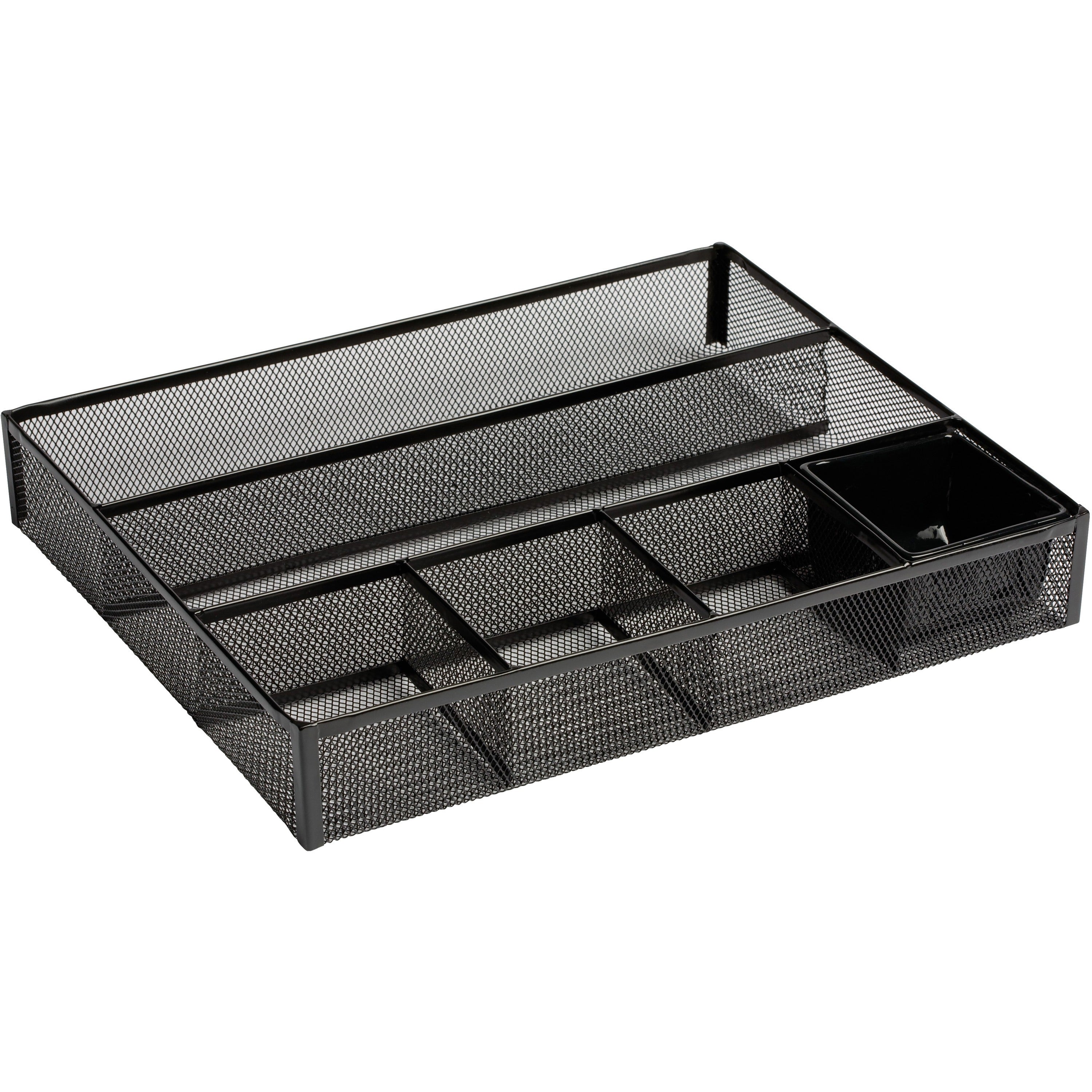 6 Compartment(s) - 2.38" Height x 15.18" Width x 11.88" Depth - Black - Steel - 1 Each