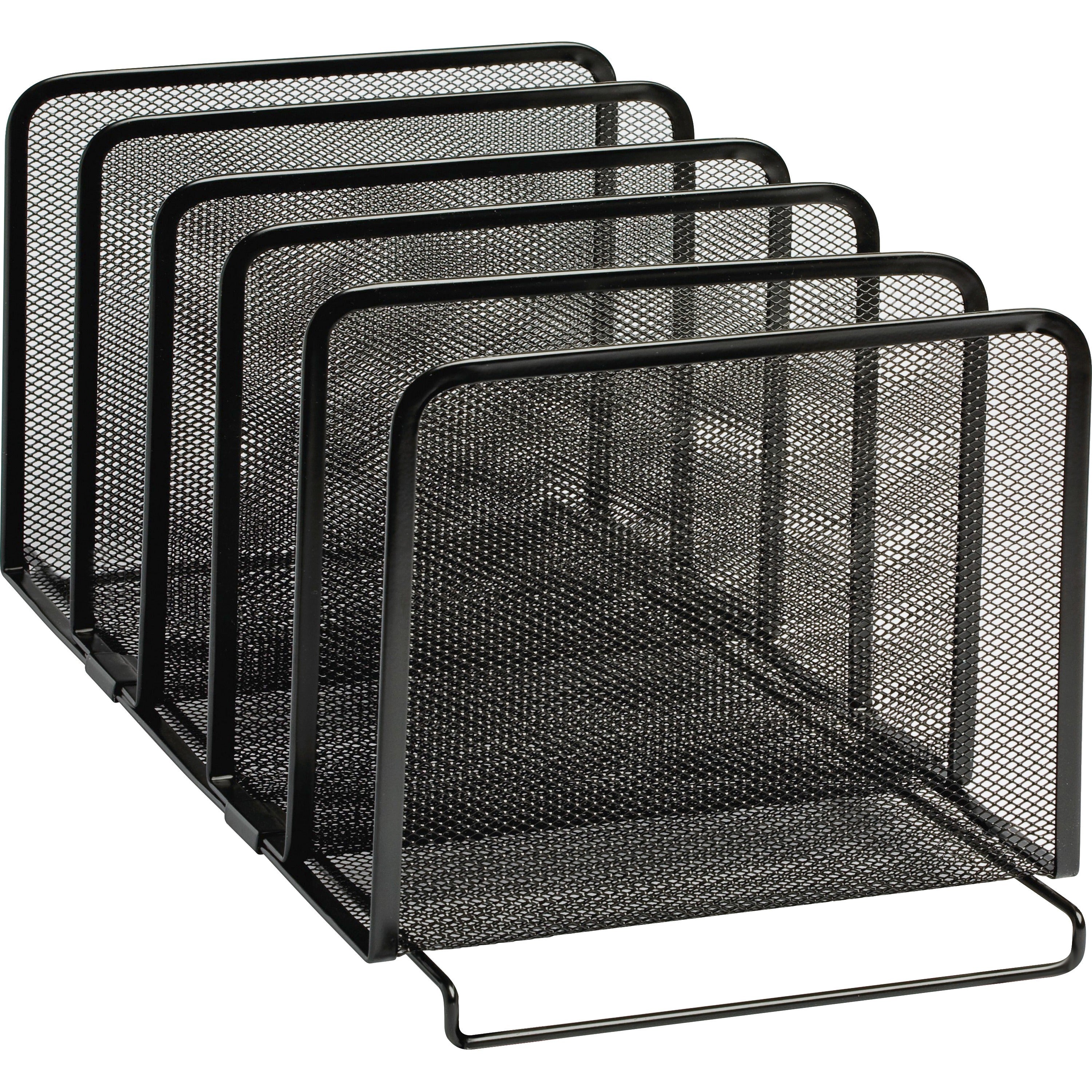 5 Compartment(s) - 7.50" Height x 8.50" Width x 14.25" Depth - Desktop - Stackable - Black - Steel - 1 Each