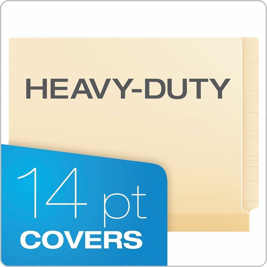 Pendaflex Letter Recycled End Tab File Folder - 8 1/2" x 11" - 14 pt. - 2 Plys - Poly - Manila - Laminated, Reinforced, Tab, Embossed - 10% Recycled - 50 / Box
