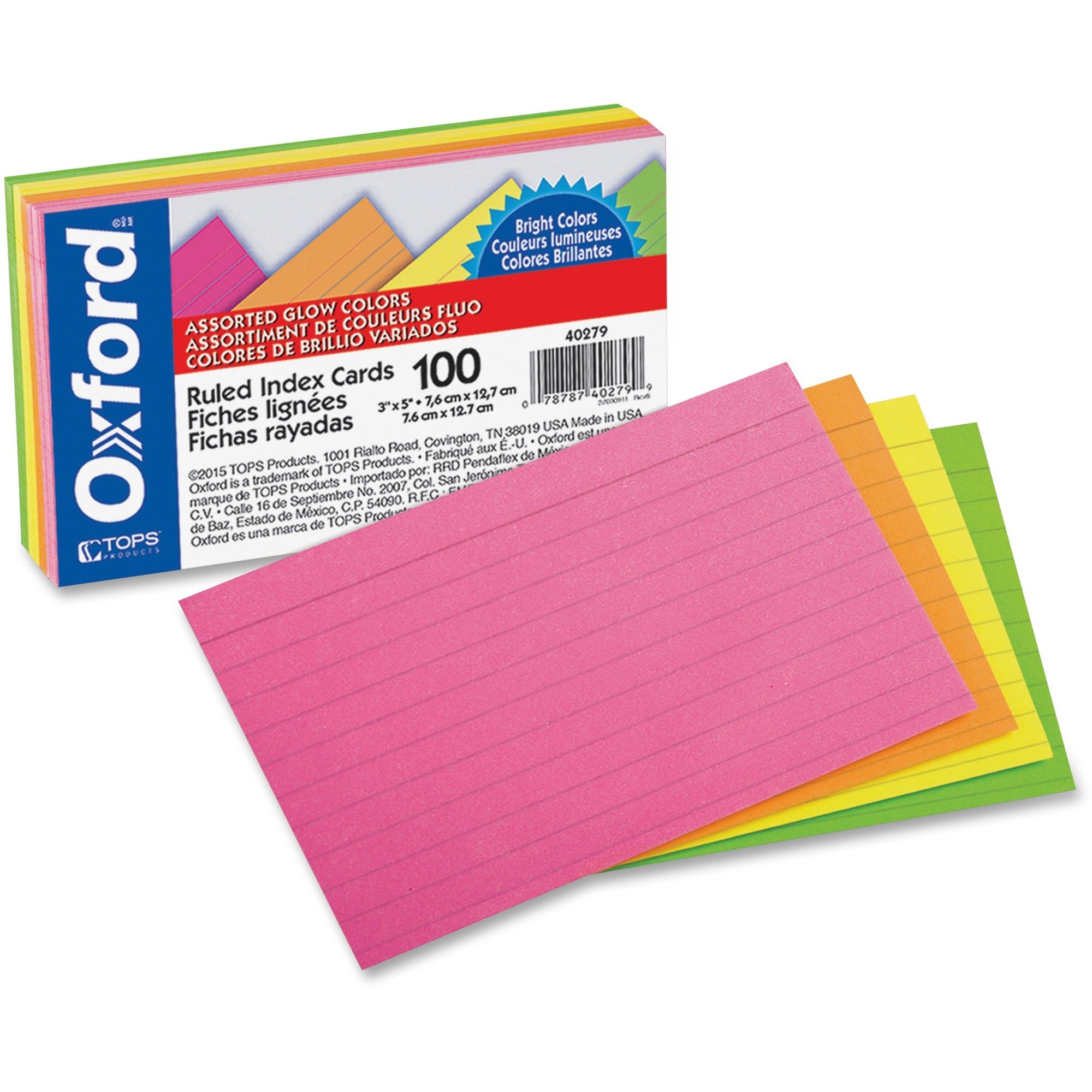 3" x 5" - Sustainable Forestry Initiative (SFI) - Orange, Yellow, Pink, Orange - 100 / Pack