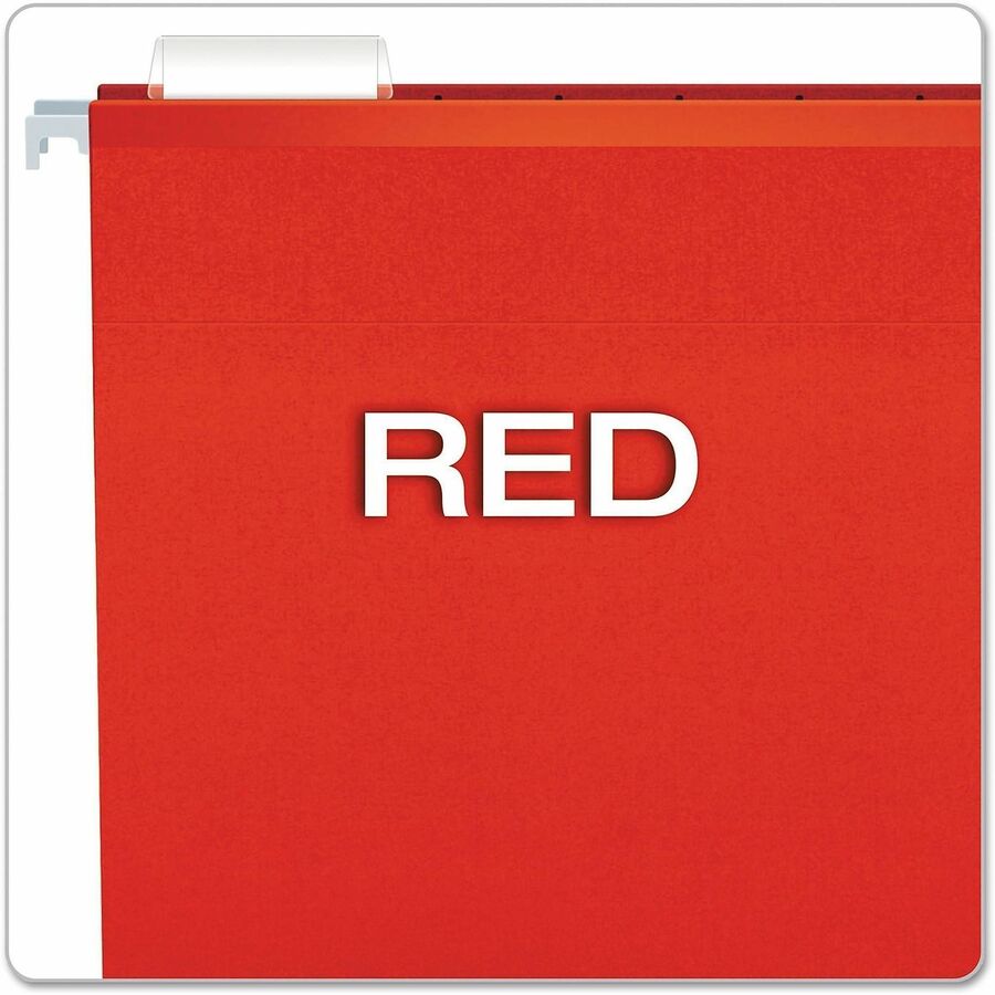 Pendaflex Letter Hanging Folder - 2" Folder Capacity - 8 1/2" x 11" - Folder - Pressboard - Red - Reinforced, Reinforced Gusset, Acid-free - 25 / Box