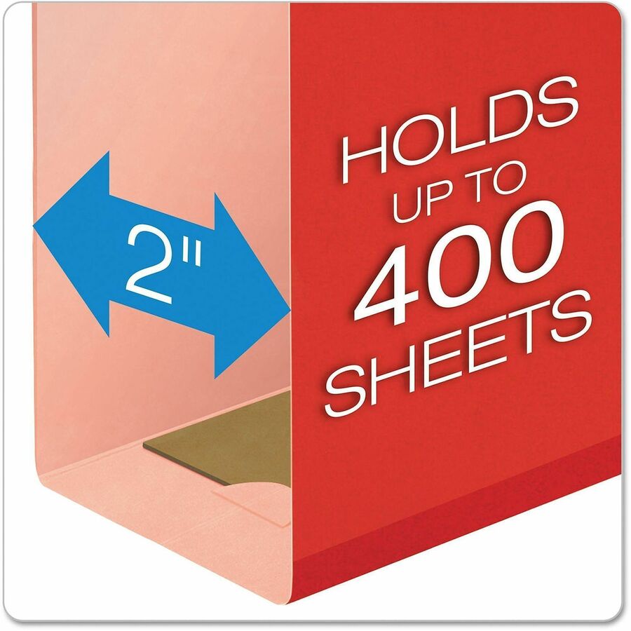 Pendaflex Letter Hanging Folder - 2" Folder Capacity - 8 1/2" x 11" - Folder - Pressboard - Red - Reinforced, Reinforced Gusset, Acid-free - 25 / Box