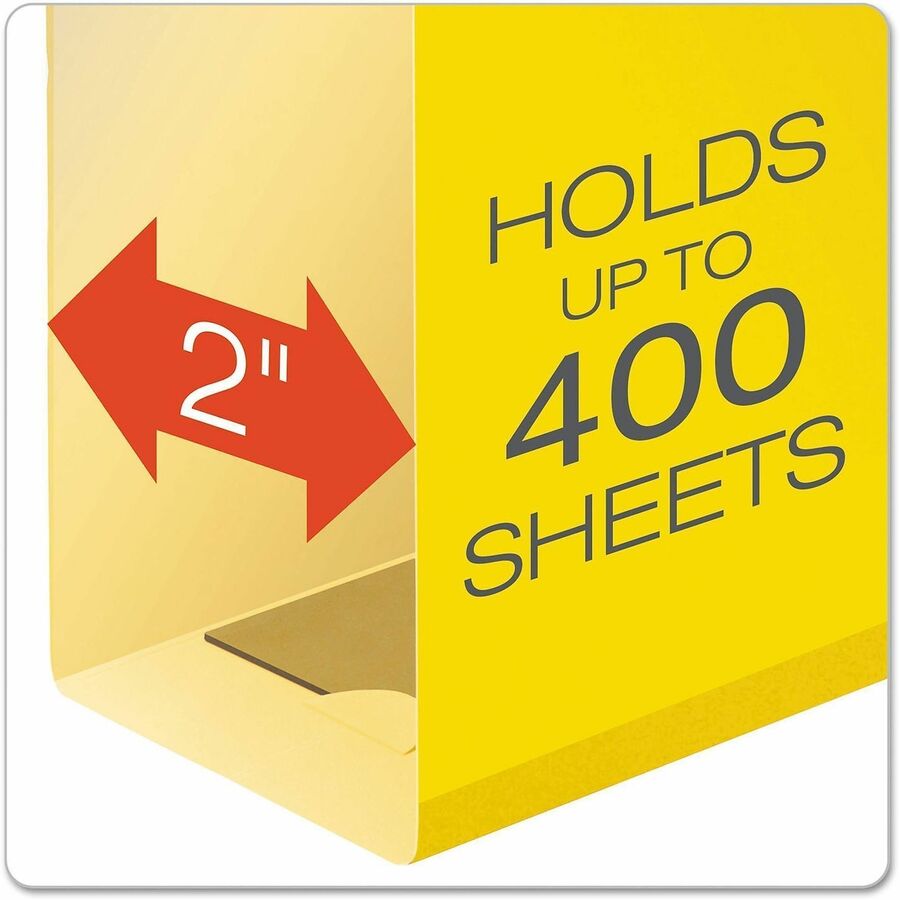 Pendaflex Letter Hanging Folder - 2" Folder Capacity - 8 1/2" x 11" - Folder - Pressboard - Yellow - Reinforced, Reinforced Gusset, Acid-free - 25 / Box