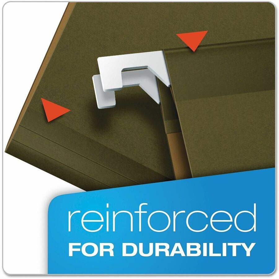 Pendaflex Legal Recycled Hanging Folder - 4" Folder Capacity - 8 1/2" x 14" - 4" Expansion - Standard Green - Reinforced, Reinforced Gusset, Acid-free - 10% Recycled - 25 / Box