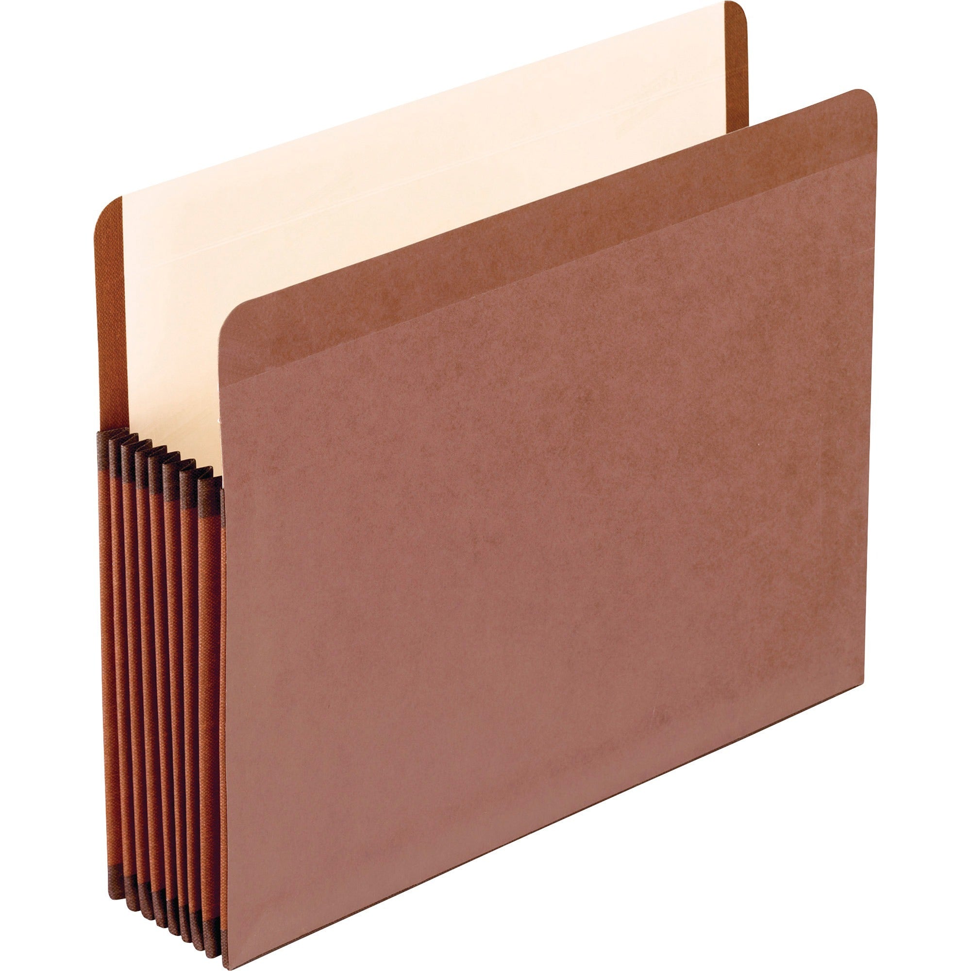 Pendaflex Straight Tab Cut Letter Recycled File Pocket - 8 1/2" x 11" - 7" Expansion - Red Fiber, Polyester - Red Fiber - Moisture Resistant, Reinforced Gusset, Laminated, Rip Resistant, Spill Proof - 30% Recycled - 5 / Box