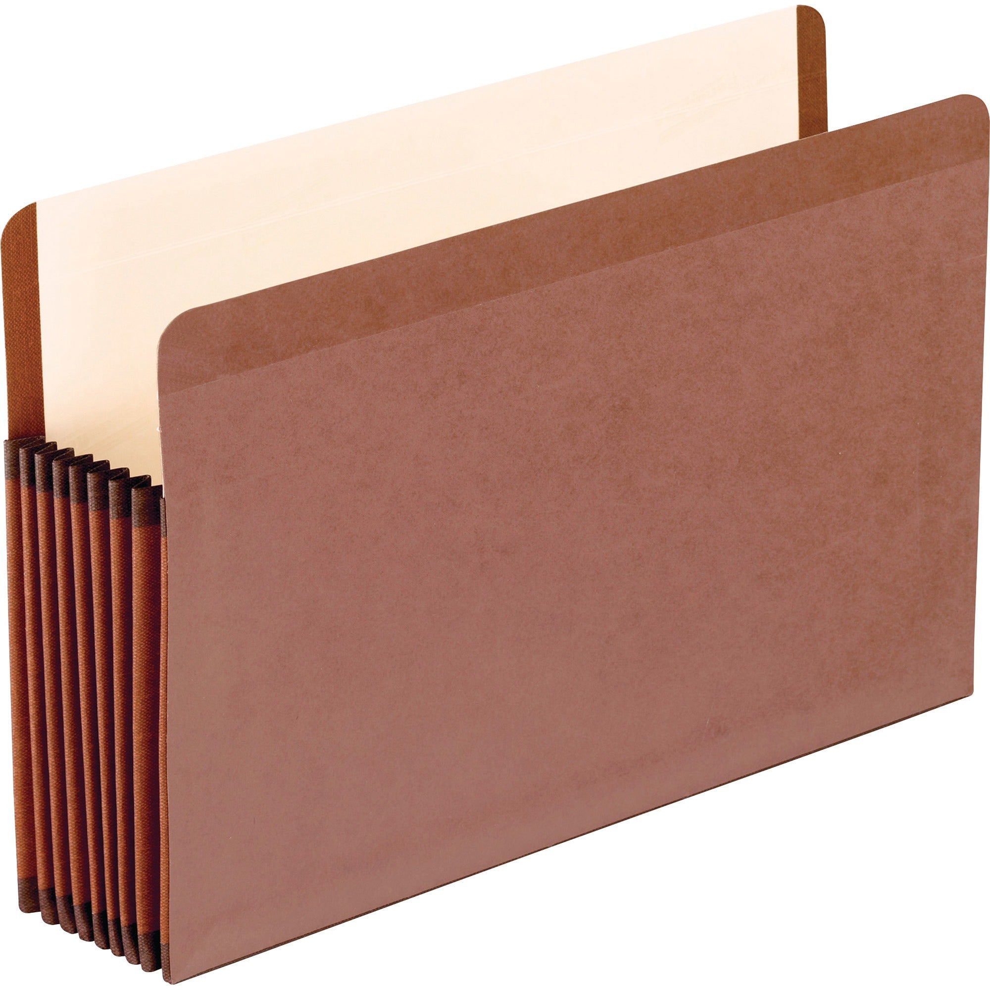 Pendaflex Straight Tab Cut Legal Recycled File Pocket - 8 1/2" x 14" - 7" Expansion - Red Fiber, Polyester - Red Fiber - Moisture Resistant, Reinforced Gusset, Rip Resistant, Spill Proof, Laminated - 30% Recycled - 5 / Box