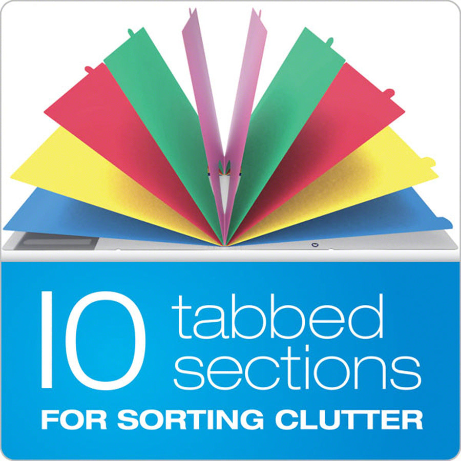 10 x Divider(s) - 10 Tab(s) - 8.5" Divider Width x 11" Divider Length - Letter - Multicolor Divider - Elastic Closure, Moisture Resistant - 1 Each