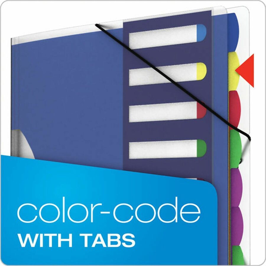10 x Divider(s) - 10 Tab(s) - 8.5" Divider Width x 11" Divider Length - Letter - Multicolor Divider - Elastic Closure, Moisture Resistant - 1 Each