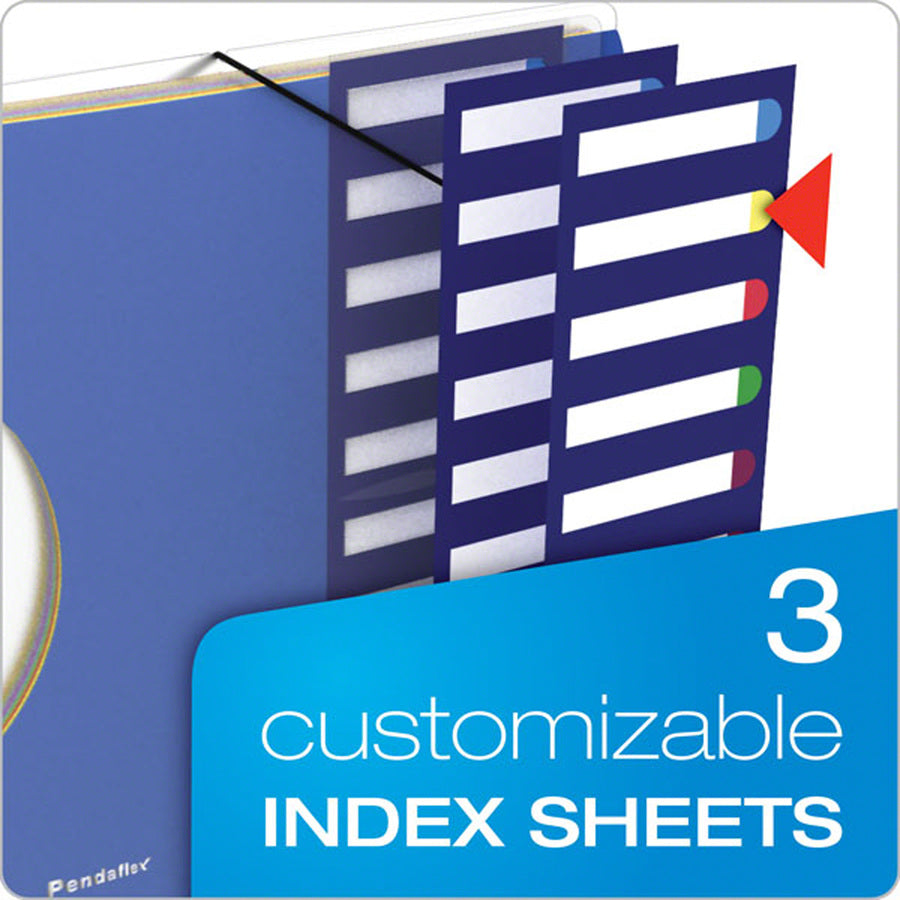 10 x Divider(s) - 10 Tab(s) - 8.5" Divider Width x 11" Divider Length - Letter - Multicolor Divider - Elastic Closure, Moisture Resistant - 1 Each