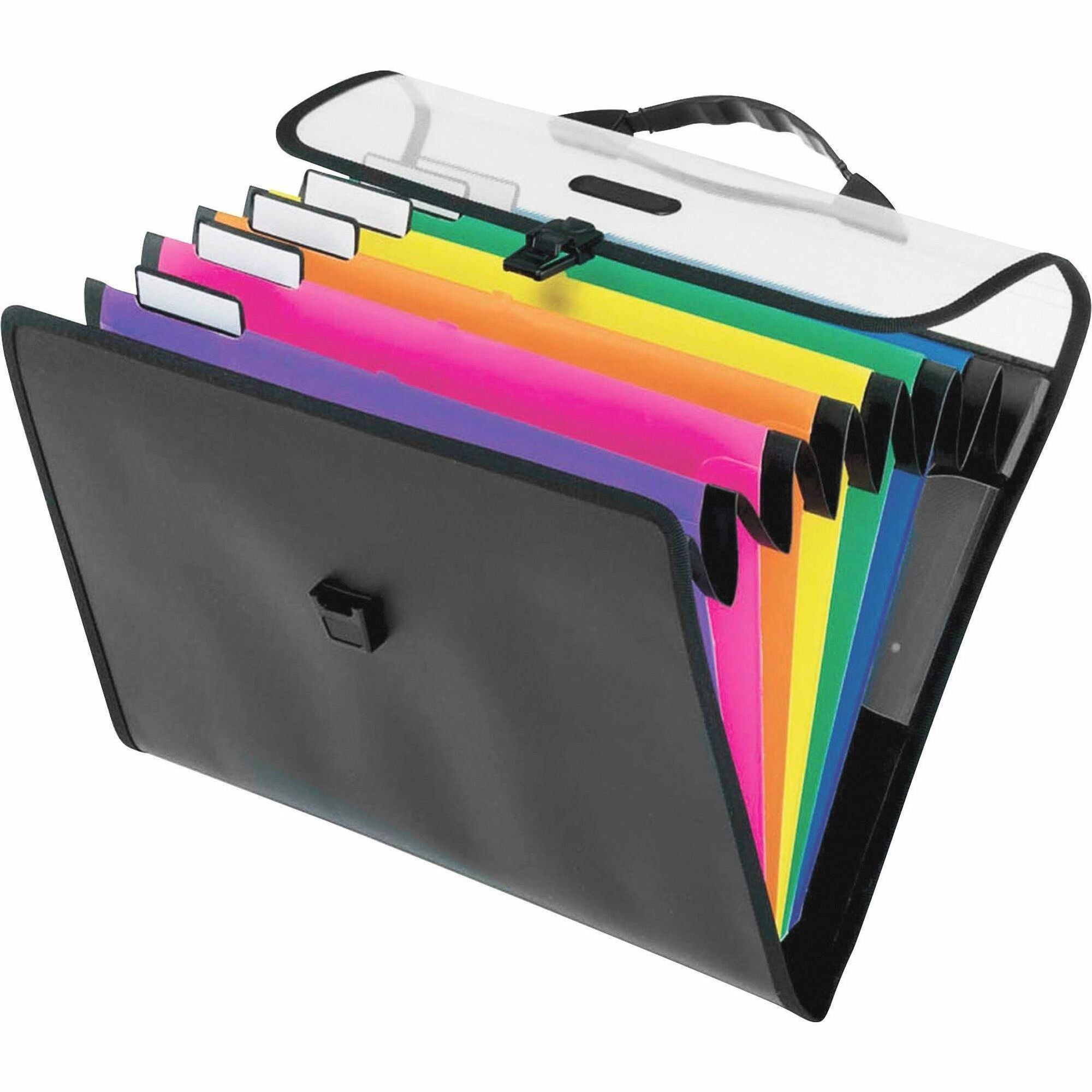 Pendaflex Letter Expanding File - 8 1/2" x 11" - 6 Pocket(s) - Polypropylene - Assorted - Water Resistant, Hook - 1 Each