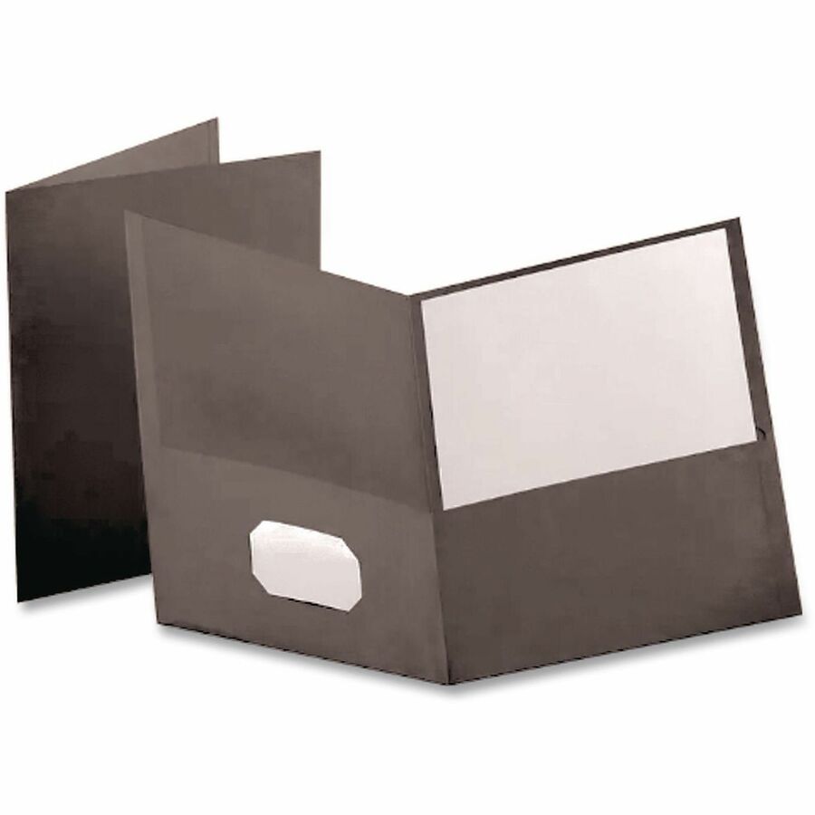 Oxford Letter Pocket Folder - 8 1/2" x 11" - 100 Sheets Capacity - 2 Pocket(s) - Black - 1 Each