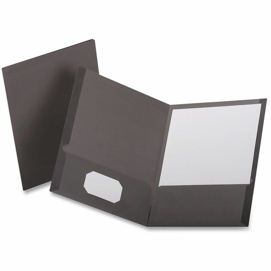 Oxford Letter Pocket Folder - 8 1/2" x 11" - 100 Sheets Capacity - 2 Pocket(s) - Black - 1 Each