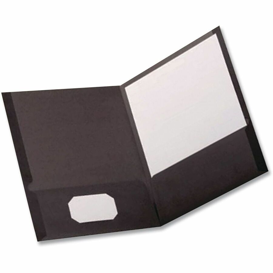 Oxford Letter Pocket Folder - 8 1/2" x 11" - 100 Sheets Capacity - 2 Pocket(s) - Black - 1 Each