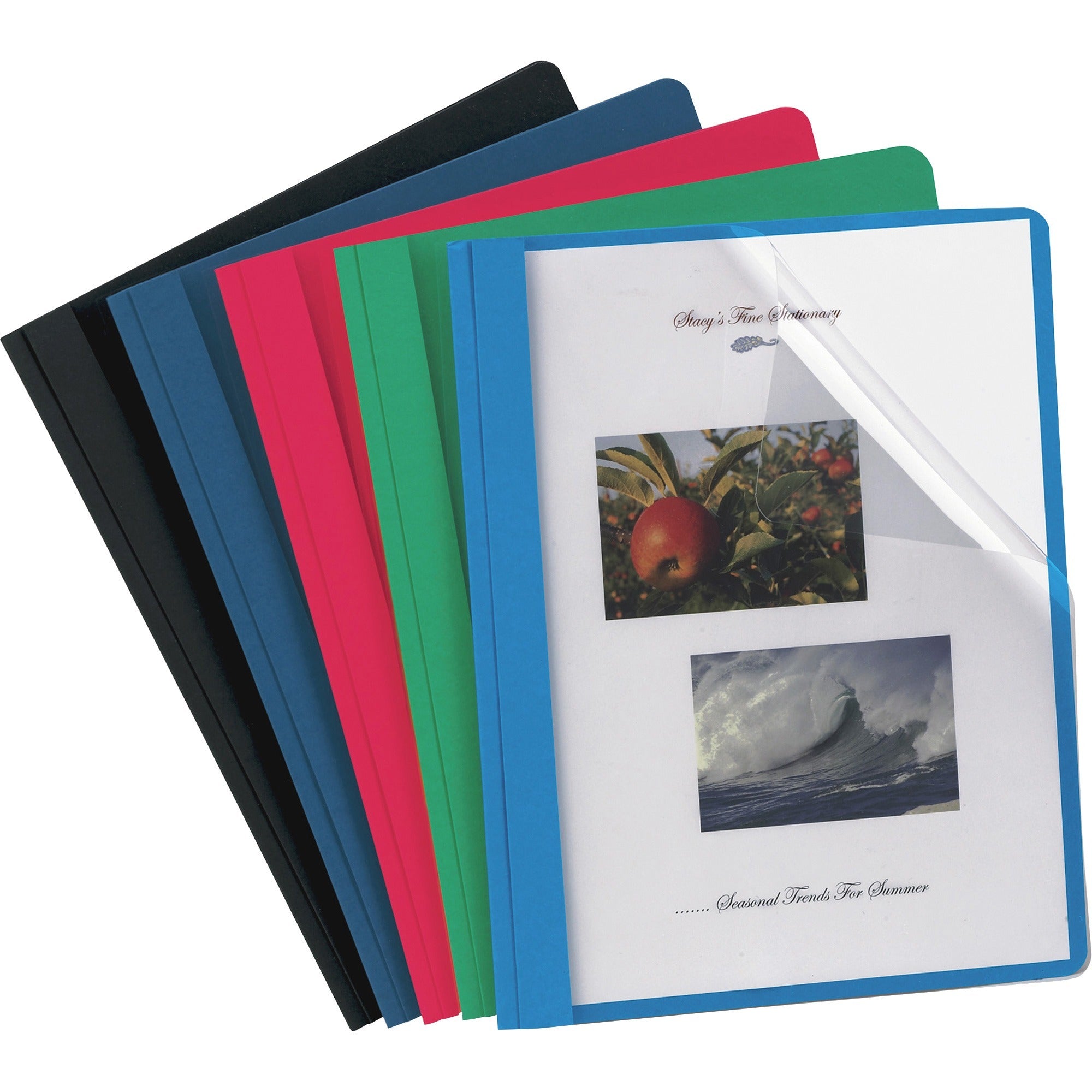 Oxford Letter Report Cover - 8 1/2" x 11" - 3 x Tang Fastener(s) - 1/2" for Folder - Assorted - 25 / Box