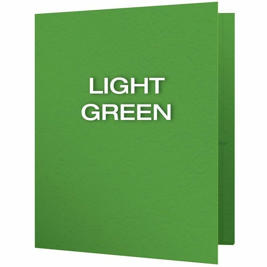 Oxford Letter Recycled Pocket Folder with Fastener, 8.5" x 11", 135 Sheet Capacity, 3 Prong Fasteners, 2 Pockets, Green, 10% Recycled, 25/Box