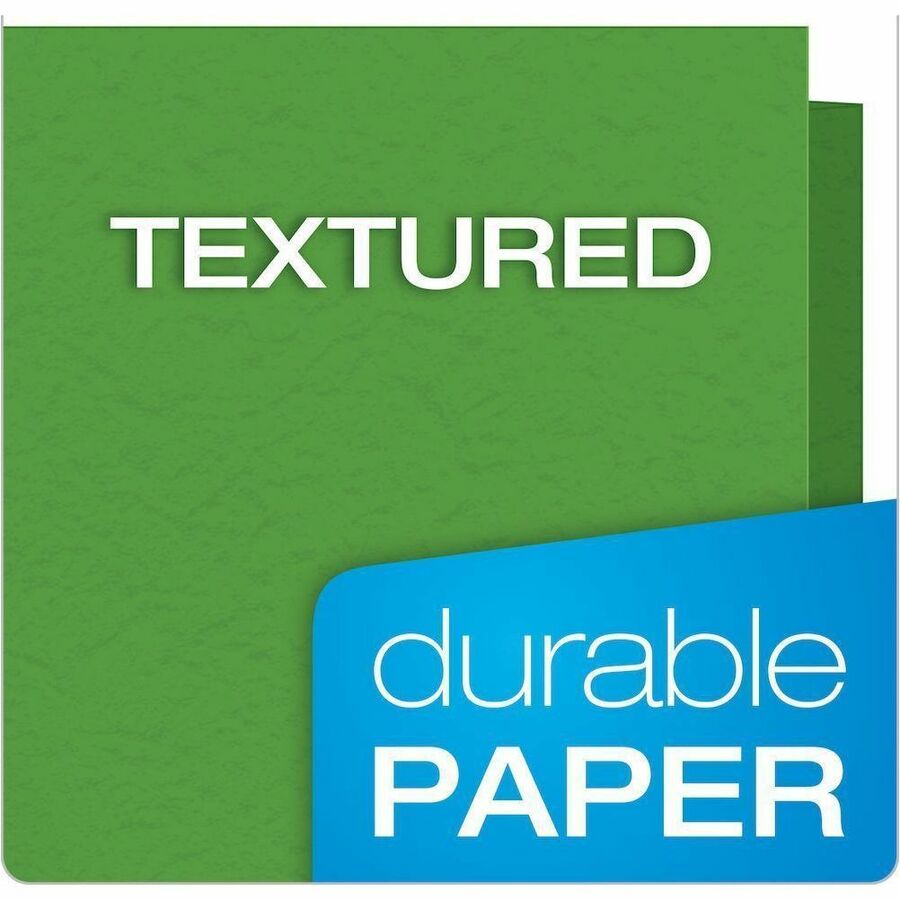 Oxford Letter Recycled Pocket Folder with Fastener, 8.5" x 11", 135 Sheet Capacity, 3 Prong Fasteners, 2 Pockets, Green, 10% Recycled, 25/Box