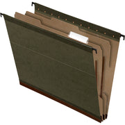 Pendaflex Letter Recycled Hanging Folder - 8 1/2" x 11" - 2" Expansion - 2" for Folder - 2 Divider(s) - Tyvek, Pressboard - Green - Hanging System, Reinforced Gusset, Divider - 10% Recycled - 10 / Box