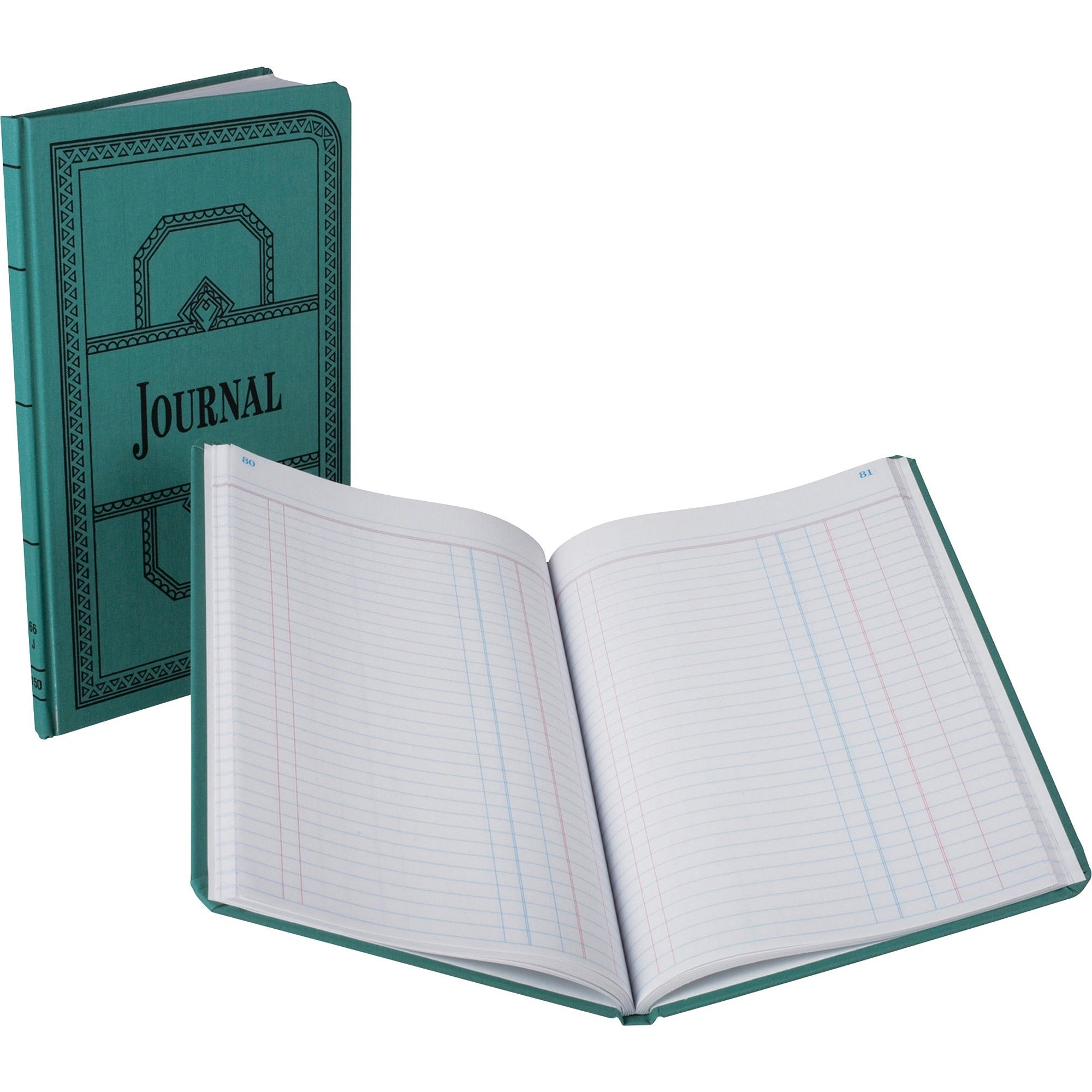 Boorum & Pease Boorum 66 Series Blue Canvas Journal Books - 150 Sheet(s) - Thread Sewn - 7.62" x 12.12" Sheet Size - Blue - White Sheet(s) - Blue, Red Print Color - Blue Cover - 1 Each