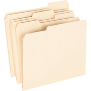 Pendaflex 1/3 Tab Cut Letter Recycled Top Tab File Folder - 8 1/2" x 11" - Top Tab Location - Assorted Tab Position - 11 pt. - Manila - 100% Recycled - 100 / Box
