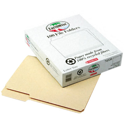 Pendaflex 1/3 Tab Cut Letter Recycled Top Tab File Folder - 8 1/2" x 11" - Top Tab Location - Assorted Tab Position - 11 pt. - Manila - 100% Recycled - 100 / Box