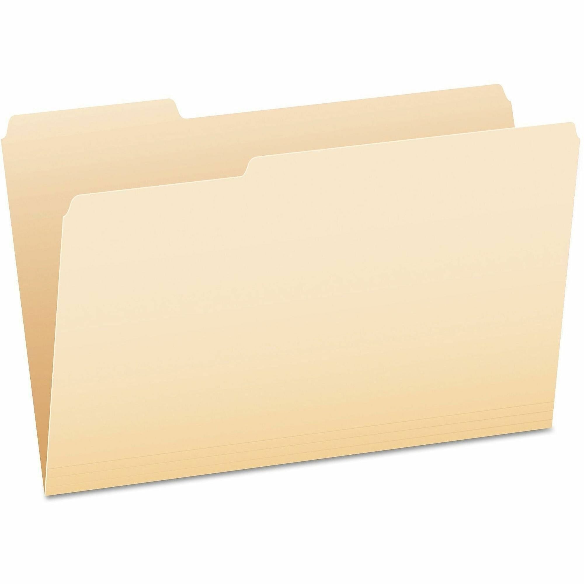 Pendaflex 1/3 Tab Cut Legal Top Tab File Folder - 8 1/2" x 14" - 3/4" Expansion - Top Tab Location - Assorted Tab Position - 11 pt. - 1 Plys - Manila - Corner - 100 / Box