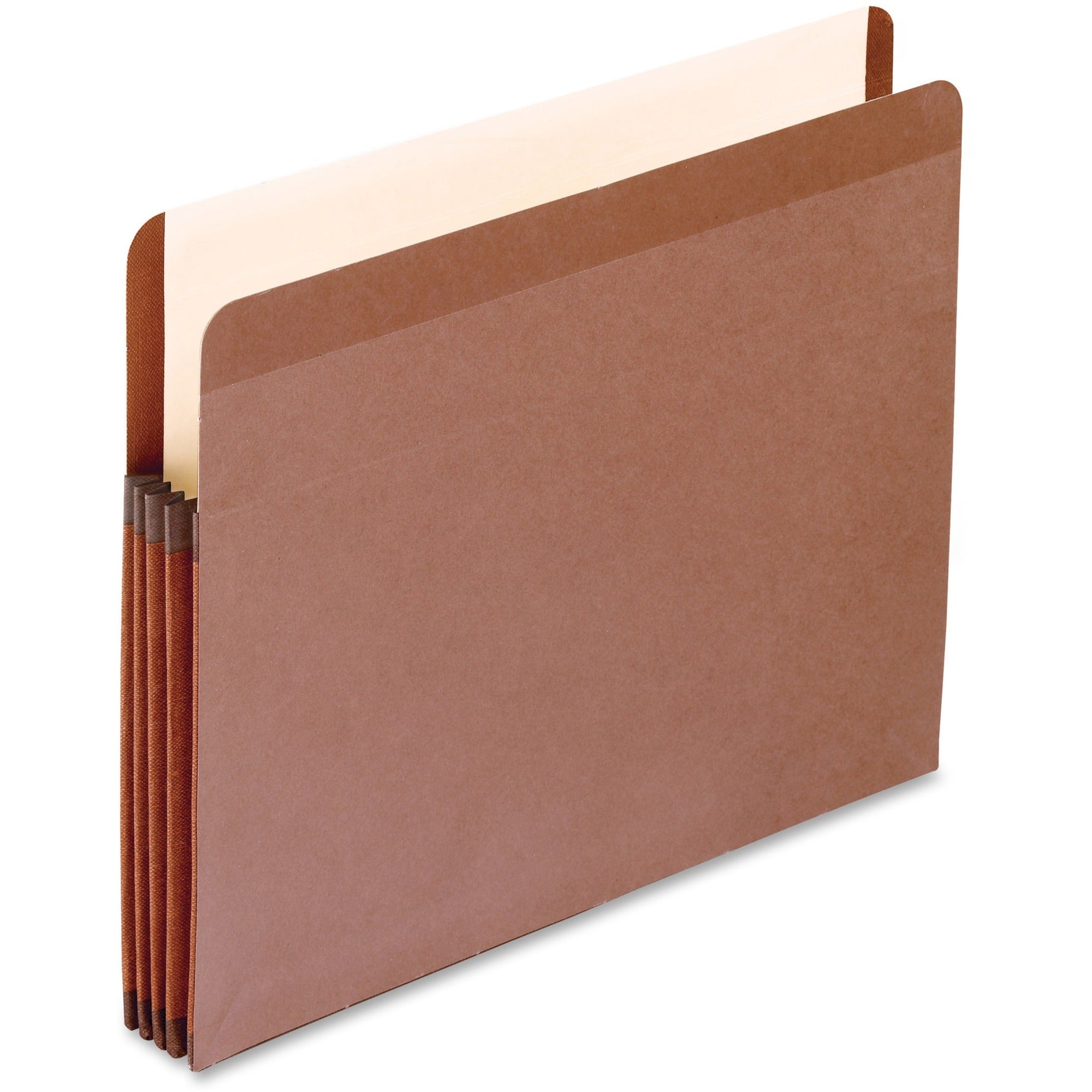 Pendaflex Letter Recycled Expanding File - 8 1/2" x 11" - 3 1/2" Expansion - Red Fiber - Red Fiber - Moisture Resistant, Rip Resistant, Laminated, Spill Proof, Reinforced Gusset, Durable, Acid-free - 10% Recycled - 10 / Box