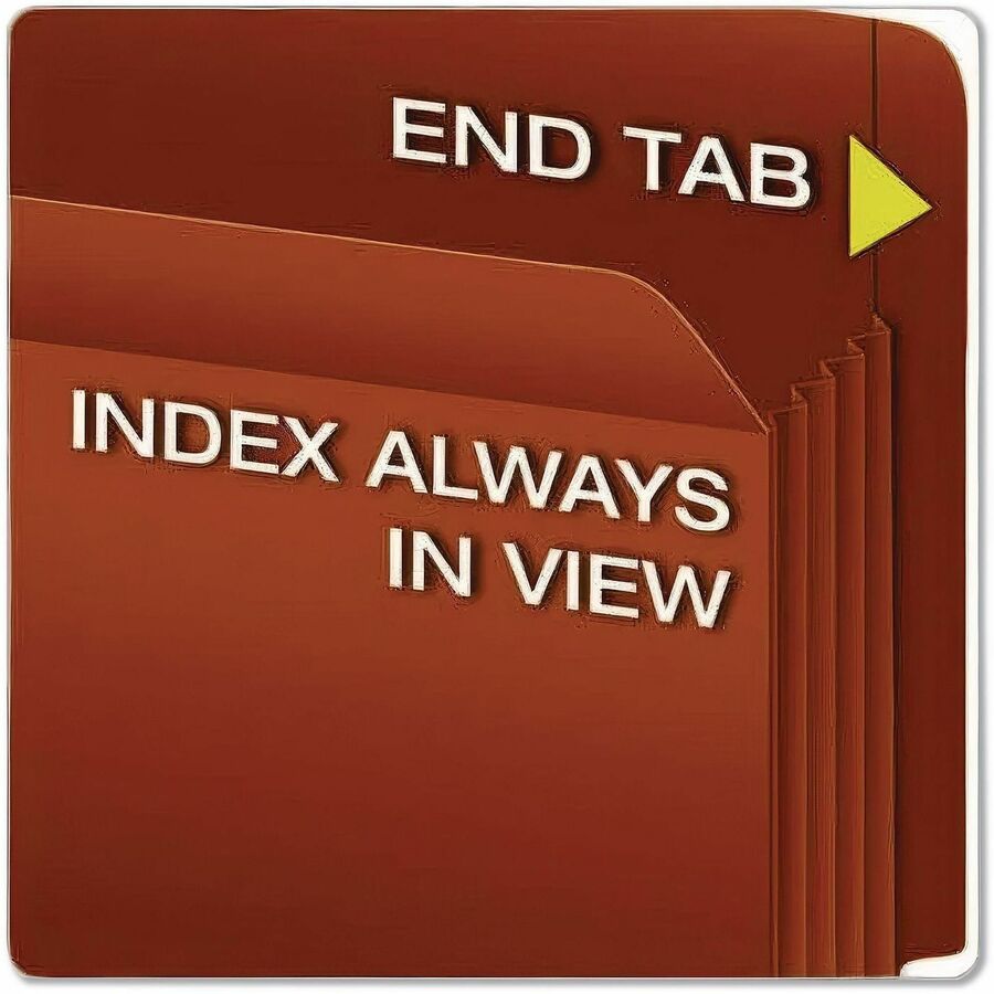 Pendaflex Straight Tab Cut Legal Recycled File Pocket - 8 1/2" x 14" - 1050 Sheets Capacity - 5 1/4" Expansion - End Tab Location - 17 pt. - Red - 1 Each