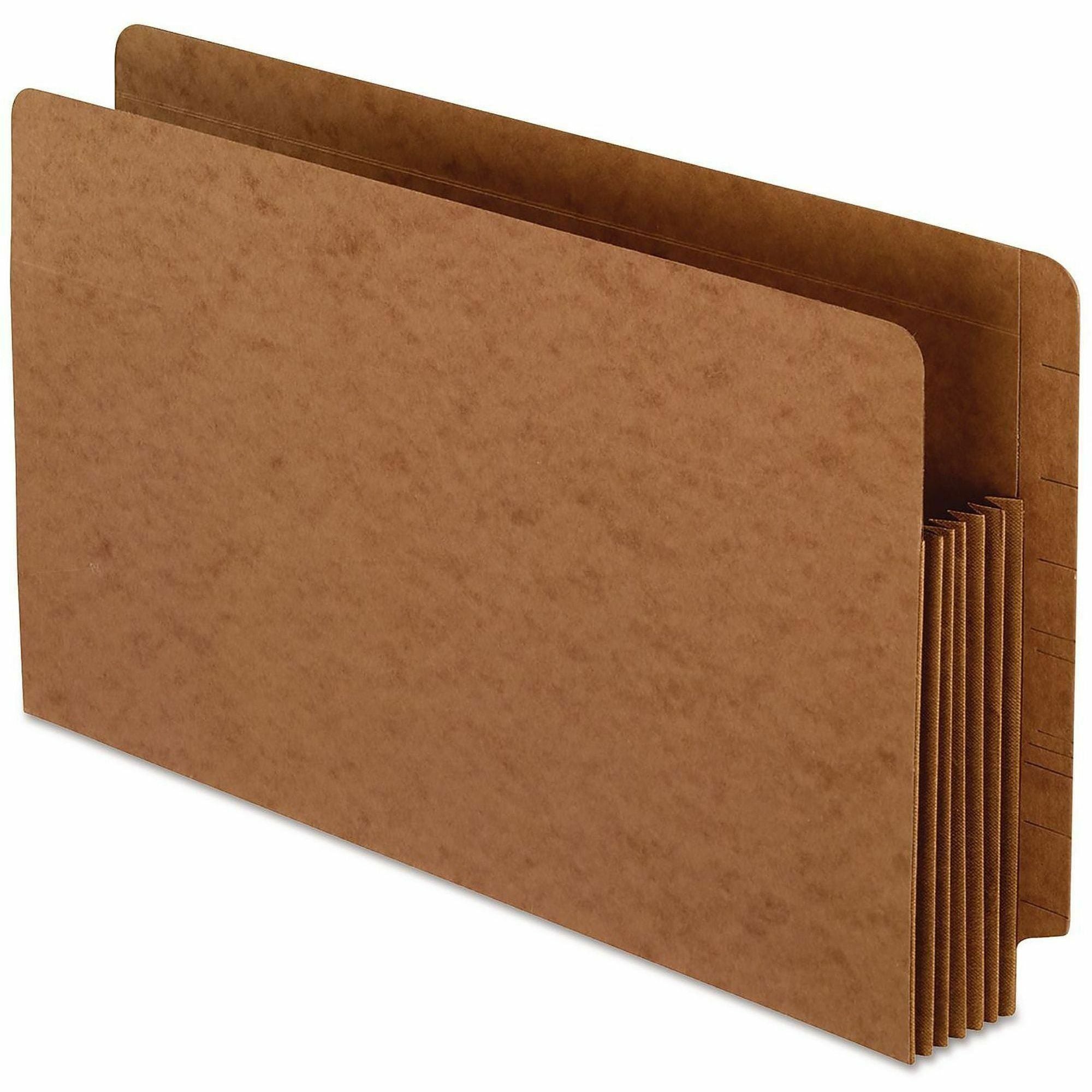 Pendaflex Straight Tab Cut Legal Recycled File Pocket - 8 1/2" x 14" - 1050 Sheets Capacity - 5 1/4" Expansion - End Tab Location - 17 pt. - Red - 1 Each