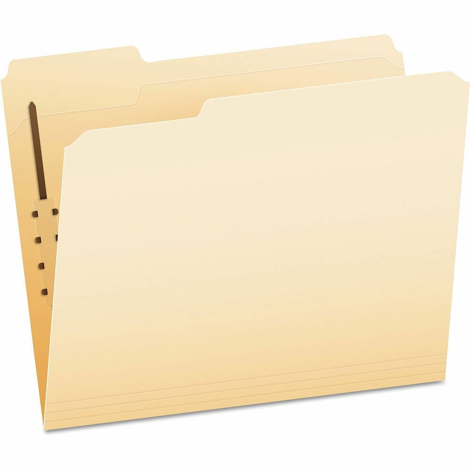 Pendaflex 1/3 Tab Cut Letter Top Tab File Folder - 8 1/2" x 11" - 1 Fastener(s) - 2" for Folder - Top Tab Location - Assorted Tab Position - 11 pt. - Manila - Manila - Reinforced Tab, Heavyweight Cover, Embossed, Durable - 50 / Box