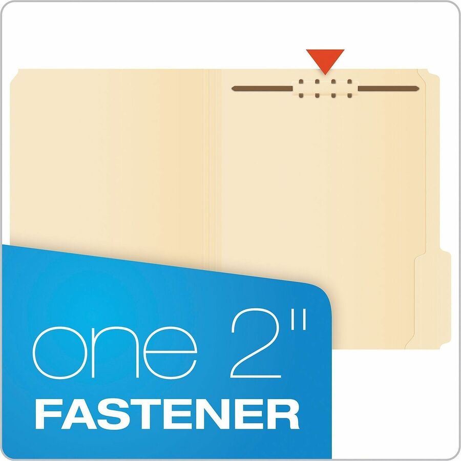 Pendaflex 1/3 Tab Cut Letter Top Tab File Folder - 8 1/2" x 11" - 1 Fastener(s) - 2" for Folder - Top Tab Location - Assorted Tab Position - 11 pt. - Manila - Manila - Reinforced Tab, Heavyweight Cover, Embossed, Durable - 50 / Box