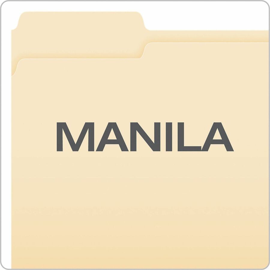 Pendaflex 1/3 Tab Cut Letter Top Tab File Folder - 8 1/2" x 11" - 1 Fastener(s) - 2" for Folder - Top Tab Location - Assorted Tab Position - 11 pt. - Manila - Manila - Reinforced Tab, Heavyweight Cover, Embossed, Durable - 50 / Box