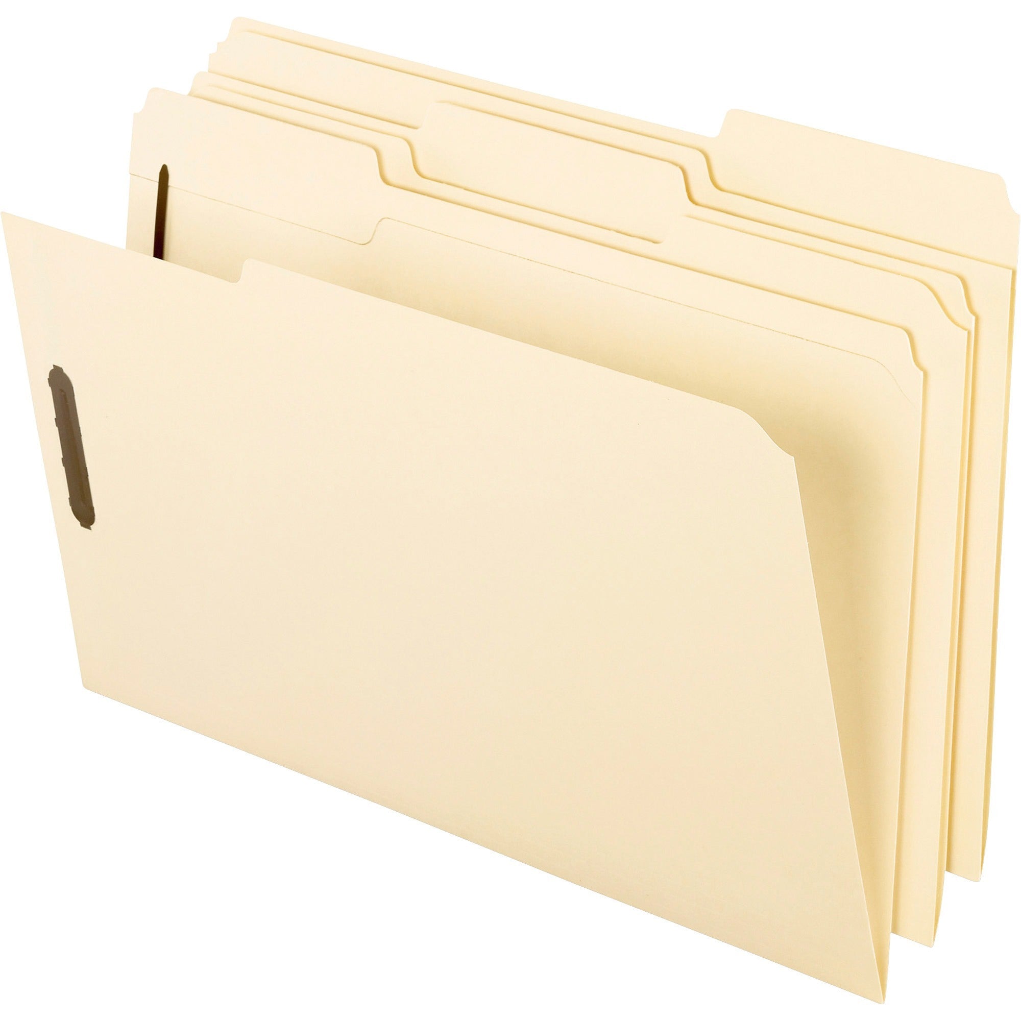 Pendaflex 1/3 Tab Cut Legal Recycled Top Tab File Folders, 8.5" x 14", 2 Fasteners, 2" Capacity, Reinforced Tab, Heavyweight Manila, 10% Recycled, 50/Box