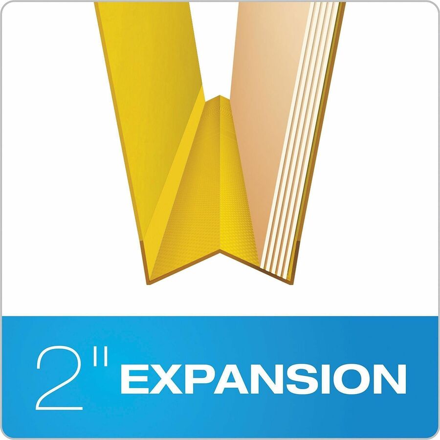 9 1/2" x 11 3/4" - 2" Expansion - 1" for Folder - 5 Divider(s) - 20 pt. - Pressguard - Yellow - Tab Divider, Moisture Resistant, Reinforced Gusset, Rip Resistant - 1 Each