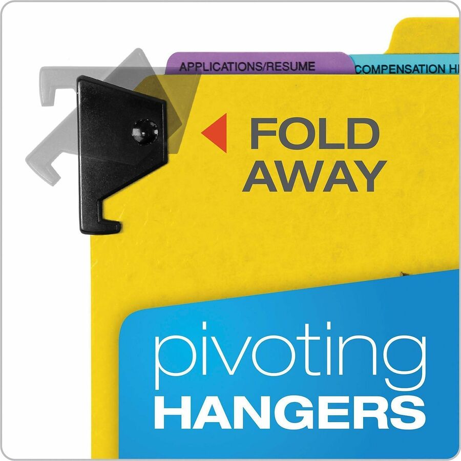 9 1/2" x 11 3/4" - 2" Expansion - 1" for Folder - 5 Divider(s) - 20 pt. - Pressguard - Yellow - Tab Divider, Moisture Resistant, Reinforced Gusset, Rip Resistant - 1 Each