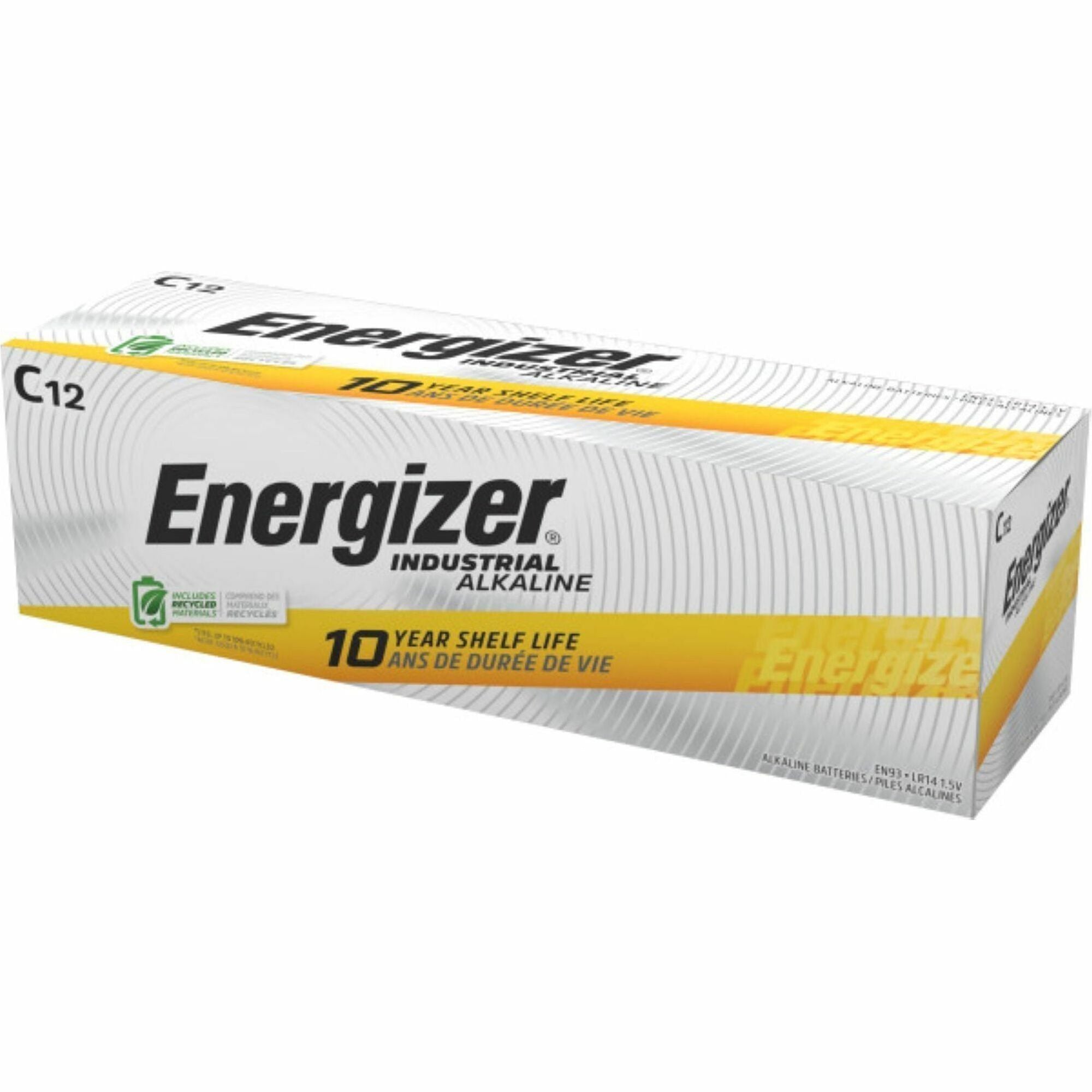 Energizer Industrial Battery - For Electronics, Construction, Facility Maintenance, Medical Center, Office, Classroom - C - 12 / Box