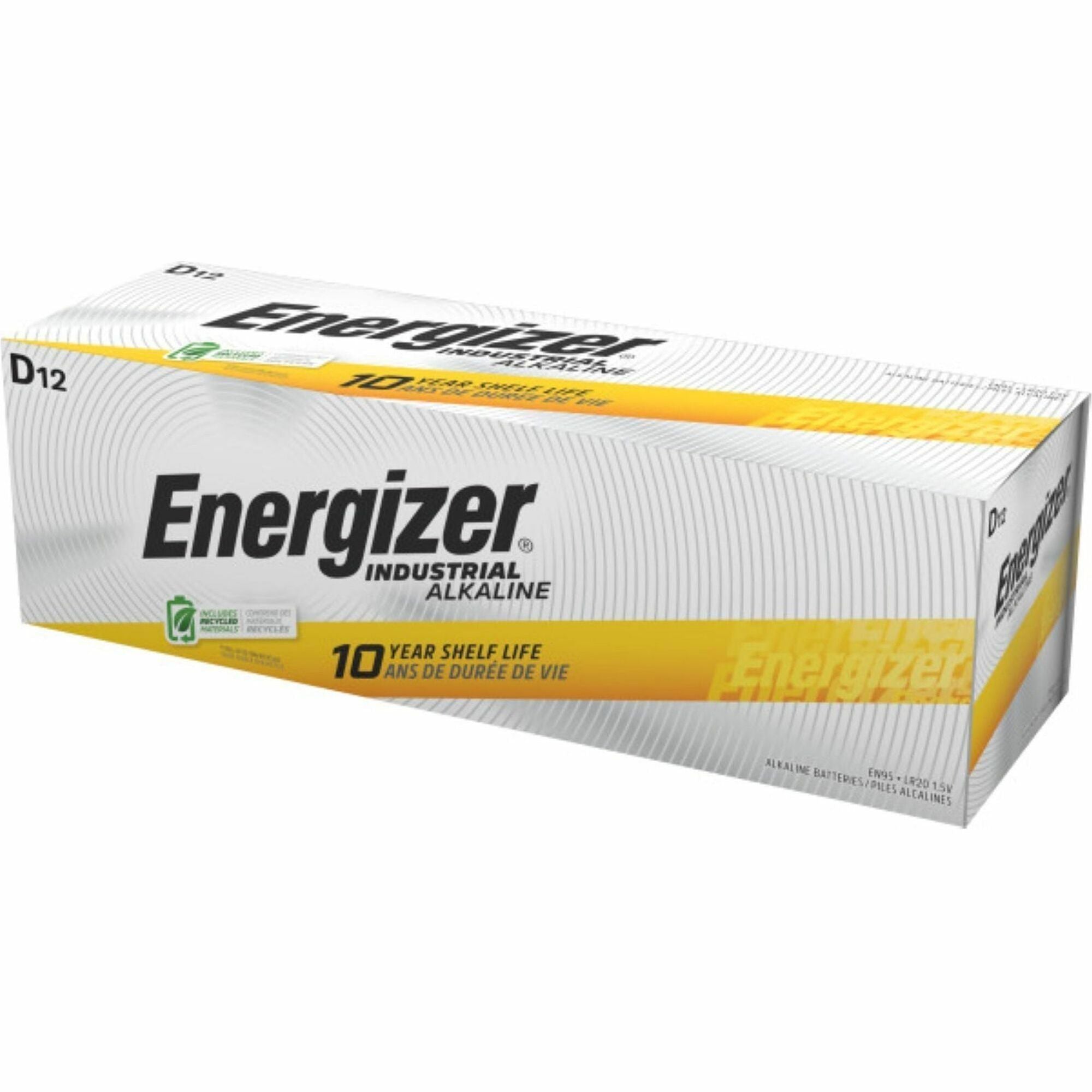 Energizer Industrial Battery - For Construction, Facility Maintenance, Repair, Medical Center, Office, Classroom, Electronics - D - 12 / Box