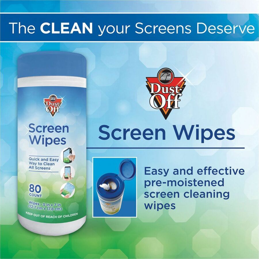 For Monitor - Streak-free, Pre-moistened, Non-abrasive, Alcohol-free, Anti-static - White - 80/Tub - 1 Each