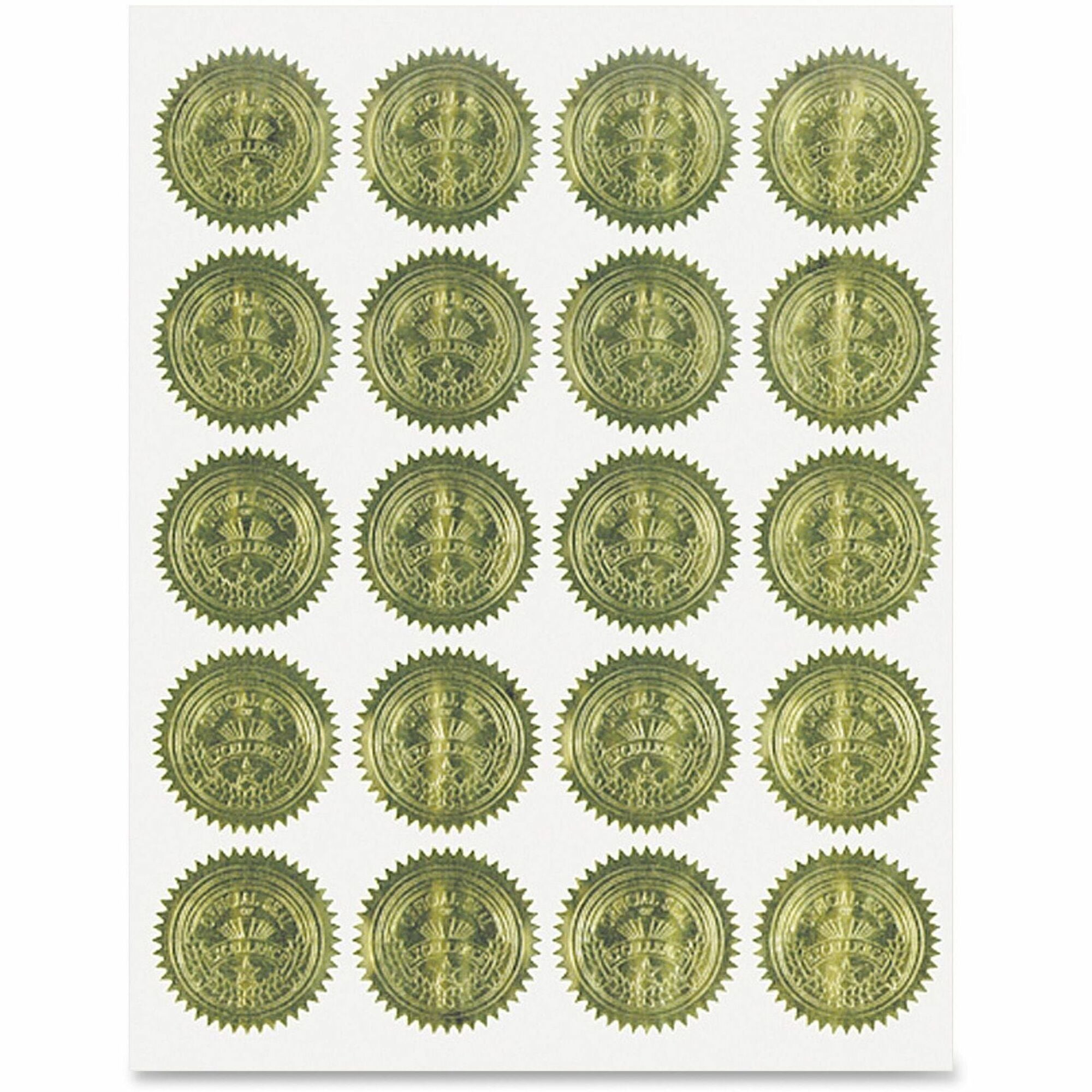 2" Diameter - For Certificate, Note Card, Proposal - Golden - 100 / Pack