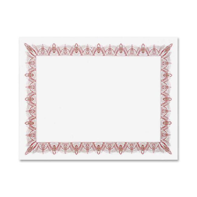 Geographics Gold Seal Parchment Certificates - 24 lb Basis Weight - 8.5" Width x 11" Length - Inkjet, Laser Compatible - Red with Red Border - Parchment Paper - 25 / Pack